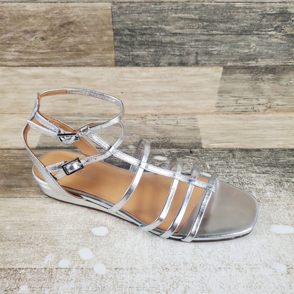 Seychelles Luxurious Womens Fisherman Sandal Sz 7.5 Silver Leather Ankle Strap